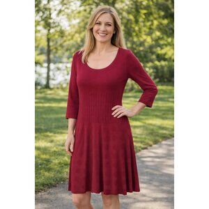 Ann Taylor size Large New Burgundy knit dress 3/4 sleeve